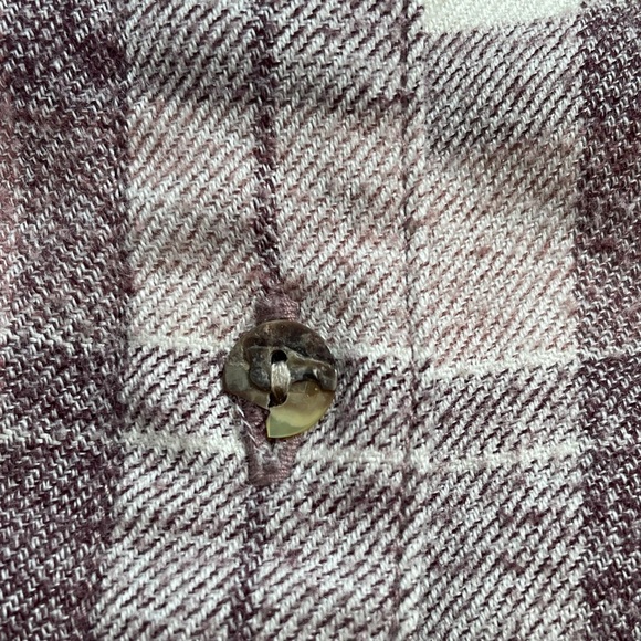 Kuhl Kamila Flannel Plaid Button Down Long Sleeve Shirt Purple and White Women L - Picture 4 of 12